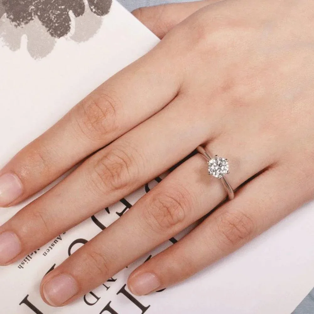 Certified 1ct. t.w. Moissanite Diamond Solitaire Engagement Ring NEW